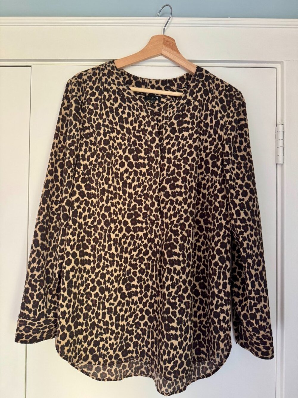 Talbots. Medium. Black Leopard Print Blouse.